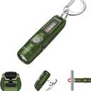 TUNENGE S15Pro Rechargeable Keychain Flashlight,750 High Lumen EDC Pocket Flashlight with Clip,Multifunction Mini COB Light and 365nmUV- 11 Lighting Modes, Tail Magnet, Flash Light(Army Green)