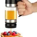 Glass Honey Dispenser No Drip, Maple Syrup Dispenser for Coffee, Tea, Pancake, Black (9 OZ, 1 Pack) U7