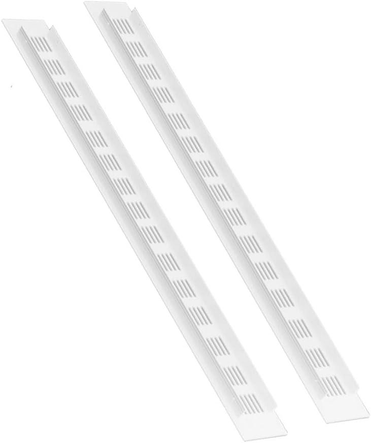 2 Pcs White Air Vent Grille Cover 600mm x 50mm Aluminum Alloy Kitchen Air Vent Cover Cupboard Vents 24 x 2 Inch Fridge Vent Louvred Wall Vent Grille Ventilation Cover