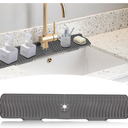 Sink Splash Guard,Longer Silicone Sink Mat for Kitchen Bathroom,Kitchen Faucet,Silicone Sink Faucet Mat Splash Guard, Drip Protector Splash Countertop (Grey)