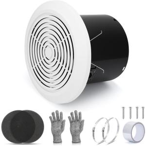 V2262-50 7 Inch Bathroom Exhaust Fan, 50 CFM Quiet Bathroom Vent Fan, 1.0 Sones Low Noise Fans for Ceiling, Kitchen Exhaust Fan, Garage Ceiling Fan for Mobile Home, Laundry