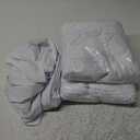 Oudain 10 Pcs White Chair Covers with Skirt Spandex Chair Slip Covers Wedding Long Stretch Protectors Removable and Washable for Dining Chairs Hotel and Wedding Ceremony