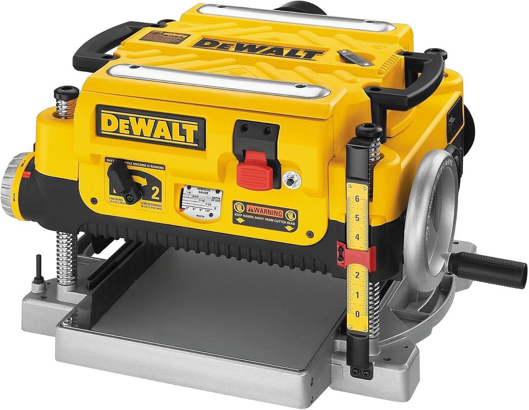 DEWALT Planer, Thickness Planer, 13-Inch, 3 Knife for Larger Cuts, Two Speed 20,000 RPM Motor, Corded (DW735)