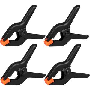 4 Pack Spring Clamps, 6inch Plastic Clips, Backdrop Clips, Big Clamps Heavy Duty, Spring Clips for Crafts, Backdrop Stand, Woodworking, Photography Studios (Black)