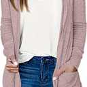 DB MOON Womens Long Cardigan 2025 Fall Lightweight Long Sleeve Open Front Sweater with Pockets (Small, Black)