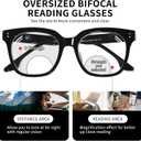 Bifocal Reading Glasses for Women Men Oversized Blue Light Blocking Clear Top Computer Readers +1.5