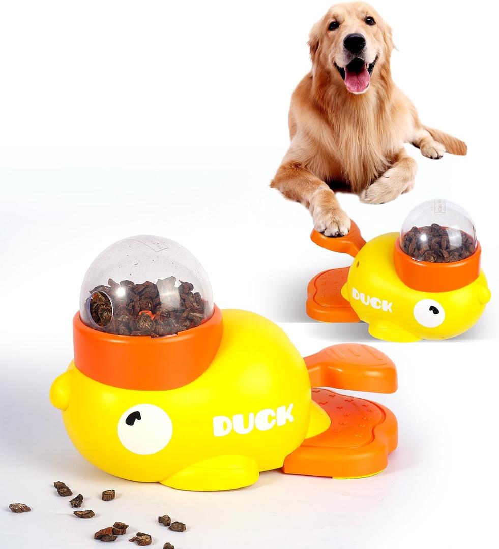 2-in-1 Interactive Dog Toys Food Puzzle Slow Feeder, Safe Dog Food Treat Feeding Dispenser for Dogs and Cats, Promotes IQ Training and Entertainment Reduces Bloating Anti-Gulping Small Animal Bowls