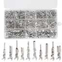 440PCS Automotive Electrical Pin Connectors Kit 1.5/1.8/2.5/2.8mm Connector Pins Automotive Pin Connector Kit Crimp Terminal Pins for 22-12 Gauge Plug