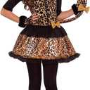Lingway Toys Cheetah Costume for Girl's Halloween, Girl's Leopard Costume Dress with Tights, Glovelettes, Tail, S4-6
