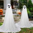 Halloween Outdoor Decorations Glow White Cloth Hanging Lighted Ghost Flying Ghost Glow Ghost Decorations with Light Strings Front Porch Balcony Garden Patio Patio Decorations