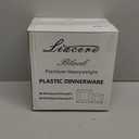 Liacere100PCS Black Plastic Plates-Premium Black Square Disposable Plates-Include 50PCS 9.5inch Dinner Plates - 50PCS 6inch Dessert Plates for Party&New Year&Halloween