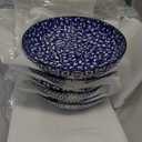 Selamica Ceramic Pasta Bowls Set 34 OZ, Large Salad Bowls 8.6 Inch Dinner Bowls for Kitchen, Wide Shallow Bowls Deep Plates for Pasta Soup, Microwave & Dishwasher Safe, Set of 6, Vintage Blue