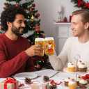 Funny Christmas Beer Glass for Men Women, 16 oz Holiday Glass Drinking Cups, White Elephant Gifts for Men Women, Christmas Glass Cup Party Supplies Table Decor Stocking Stuffers