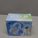 iClever BTH12 Kids Bluetooth Headphones,Colorful LED Lights Kids Headphones Wireless,74/85dBA Safe Volume,85H Playtime,Fast Charging,Bluetooth 5.2,Over Ear,Builtin Mic for iPad/Tablet/Airplane,Blue