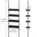 ALLZONE 4 Tier Over The Toilet Storage, Adjustable Wood Over Toilet Bathroom Organizer, Freestanding Shelves, Fit Most Showers Over The Toilet Shelf, 92 to 116 Inch Tall, Black