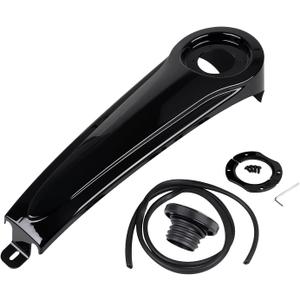 Gloss Black Stretched Panel Dash Oil Fuel Console with Gas Tank Cap Cover For Harley Touring FLHT FLHX 1986-2007