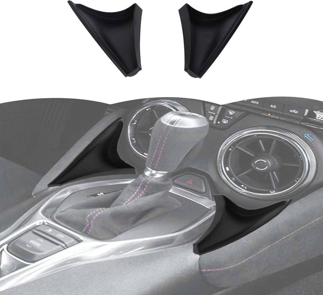 RT-TCZ Center Console Gear Shift Storage Box Tray Organizer Accessories Compatible with Chevy Camaro 2016-2024,2PCS