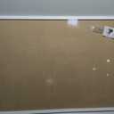 DAHAPYBOO Cork Board with Linen White,Bulletin Board 36"x24" Hanging Corkboards for Office Home School Message Board or Vision Board Decoration