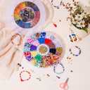 DreGlam TS Bracelet Making Kit with 12 Colors Mixed Color Seed Beads, Clay Beads, Letter, Smile, Heart & Number Beads, Charms for Jewelry Making Crafts Gifts