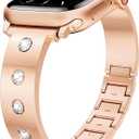 Mosonio Dressy Jewelry Bracelet Bands Compatible with Apple Watch Band 46mm 45mm 44mm 49mm 42mm 41mm 40mm 38mm for Women, Cute and Stylish Diamond Metal Strap for iWatch Series 11 10 9 8 7 6 5 4 3 2 1 SE Ultra