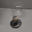 Dan Modern Farmhouse 1-Light Flush Mount Ceiling Light Clear Glass Globe Black Gold Finish for Hallway, Entryway, Passway, Bedroom, Garage, Kitchen, Balcony