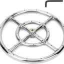 Stanbroil 12 Inch Round Fire Pit Burner Ring for Natural Gas & Propane - 304 Stainless Steel for Indoor & Outdoor Fireplace, BTU 92,000 Max