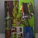 Seina Heavy Duty Collapsible Folding Powder Coated Steel Frame Compact Outdoor Garden Camping Utility Wagon with 150 Pound Load Capacity, Black