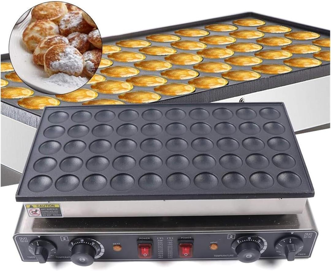50pcs Commercial Pancake Maker 4.5cm Pancake Dia - Electric Dutch Machine Nonstick Mini Pancakes Baker Waffle Maker Toaster Machine Eggs Crepe Pan