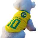 GabeFish Dog World Cup T Shirt Pets Football Jersey Sports Soccer National Team Vest Cat Summer Cool Clothes Apparel Brazil 3X-Large