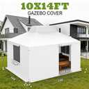 Voxary 10' x 12' Universal Winter Gazebo Cover for Hardtop Gazebos, Outdoor Waterproof Enclosed Cover with Sidewalls&Mesh Windows, Storage for Grill & Patio Furniture (Gazebo not Included)