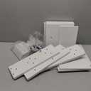 TUTOTAK Narrow Bookshelf, 8-Tier Bookcase with LED Lights, Spine Book Shelf for Small Space, Corner Standing Shelf for Living Room, Office, Study, Entryway, White BS06BW008L