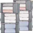 combocube 6Pcs Zippered Storage Bag for Closet King Comforter, pillow, quilt, bedding, Clothes, Blanket Organizers with Large Clear Window & Carry Handles Space Saver