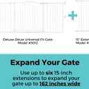 Toddleroo by North States - 6-Bar Extension for Deluxe Décor Gate: 15 Inch Baby Gate Extension - Add Up to 6 Extenders - White