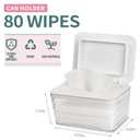Wipes Dispenser, One-Handed Operation Wipe Holder for Baby & Adult, Seal-Designed Wipes Container for Bathroom Keep Diaper Wipes Fresh (2 Pack White)