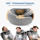 Travel Neck Pillow, Memory Foam Neck Support for Airplane, Car & Office, Breathable Portable Design with Eye Mask, Earplug Holder & Carry Bag, for Men&Women