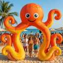 9 FT Octopus Inflatable Arch Giant Outdoor Blow up Decoration with Built-in 6 LED Lights for Under the Sea Party Ocean Theme Beach Pool Baby Shower Birthday Luau Summer Yard Decor