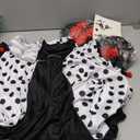 8 Pcs Women's Scary Poncho Clown Costume Set Includes Poncho Costume, Clown Wig, Stickers for Women Halloween Accessories, No Size