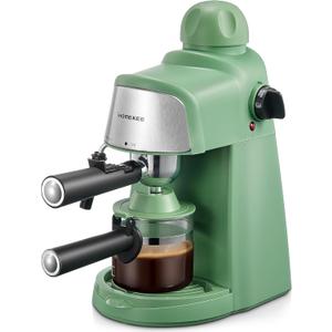 Ihomekee Espresso Machine, 3.5Bar Espresso and Cappuccino Machine with Preheating Function, 4 Cup Coffee Maker with Milk Frothing Function and Steam Wand (Green), CM6810