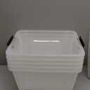 IRIS USA 32 QT Plastic Storage Box with Lid and Latches - 6 Pack - BPA-Free, See-Through Organizing Solution, Durable Nestable Stackable Containers, Secure Pull Handle - Clear