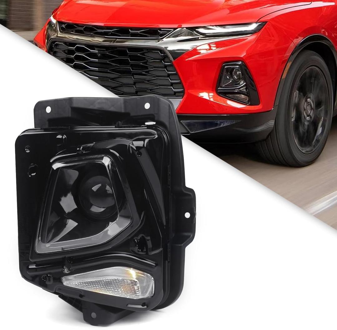 FIONE HID Headlight Assembly Compatible with Chevy Blazer 2019-2022 Replacement Xenon Headlamp with bulbs Factory OE Model with Black Housing Right Passenger Side RH 84588816 GM2503492