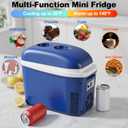 Iceblue Mini Fridge, 7 Liter /9 Cans Skincare Fridge with Belt, AC Plug & 12V Car Charger Dual-use Small Refrigerator, Compact & Portable Refrigerator for Car, Dorm, Travel, Picnic, Gift - Blue