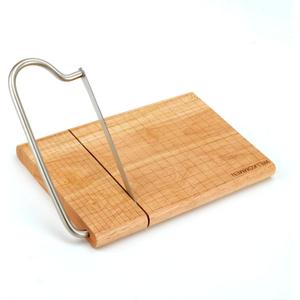 WILLKOMMEN Wood Cheese Slicer, Cheese Cutter Board with Blade, 10.8'' x 8.3'' Cheese Slicers for Block Cheese, Butter, Sausage and Ham