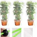 MR FIVE 3 PCS Large Drawstring Plant Covers,Bird Barrier Netting Mesh with Drawstring,Reusable Garden Netting Mesh with Drawstring,Plant Cover for Protect Fruit Tree Vegetable Flower, 4.6 ftX 3.3 ft