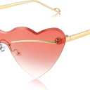 FEISEDY Heart Shaped Sunglasses, Fashion Love Eyeglasses for Women UV400, Cutting Lens Sun Glasses B4130 (Pink)