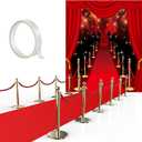 Timtin Red Carpet Party Decorations 6 x 5ft Movie Theme Paparazzi Photography Backdrop 15 x 2.6ft Red Runway with Carpet Tape for Party Decoration Supplies