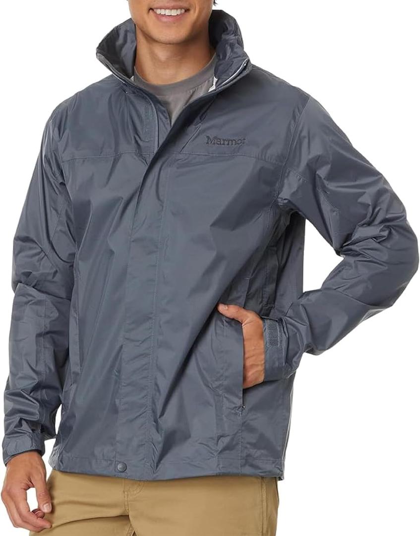 MARMOT Men's PreCip Eco Lightweight & Waterproof Rain Jacket, Steel Onyx - Latest Collection, X-Large