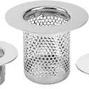 Bathroom Drain Strainers (Set of 3 Sizes), Hair Catcher for Bathroom Sink Bathtub Shower Floor Drain, Stainless Steel Filter Trap Fit Drain Hole from 1.2 to 2.17 (1x1.97"&1x1.0"&1x0.68")