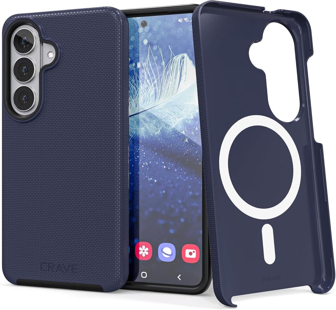 Crave for Samsung Galaxy S26 Case, Compatible with MagSafe Shockproof Protection Dual Layer Case for Samsung Galaxy S26 (6.3 inch) - Navy
