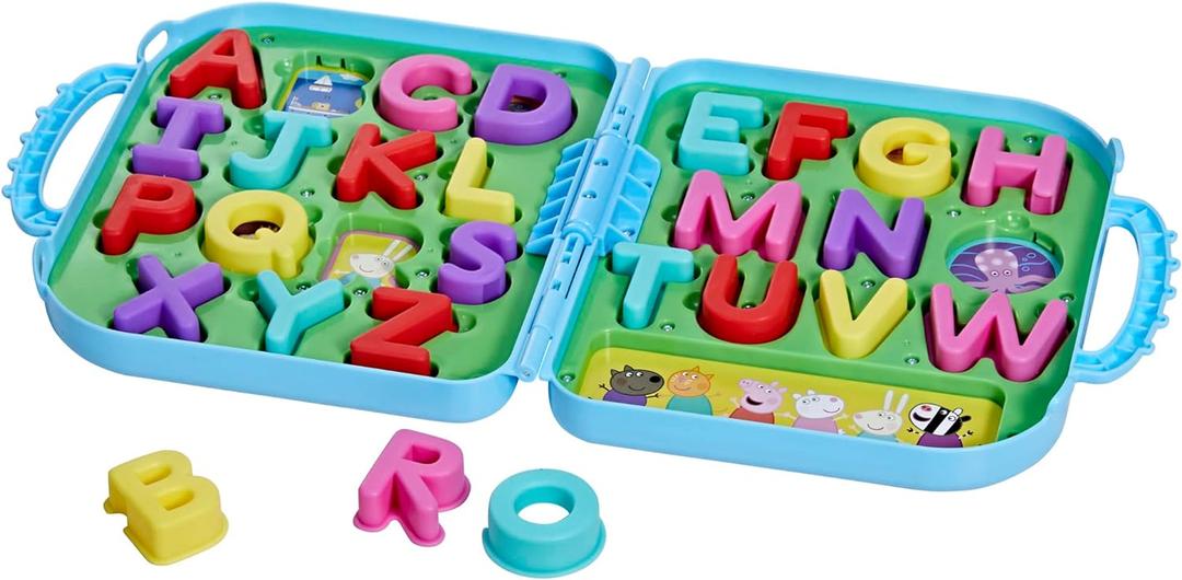 Peppa Pig Peppas Alphabet Case, ABC Learning Toys, Puzzle Preschool Games for Classroom, Back to School Gifts for Kids, Ages 3+