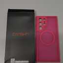 CANSHN Designed for Samsung Galaxy S22 Ultra Case [Full Camera Protection] [Compatible with MagSafe] Translucent Matte Shockproof Protective Phone Cover 6.8 Inch - Hot Pink